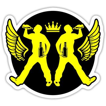 Drinking Bier Silhouette - Sticker Größe S (10 x 10 cm) - Mattweiß - Vorne