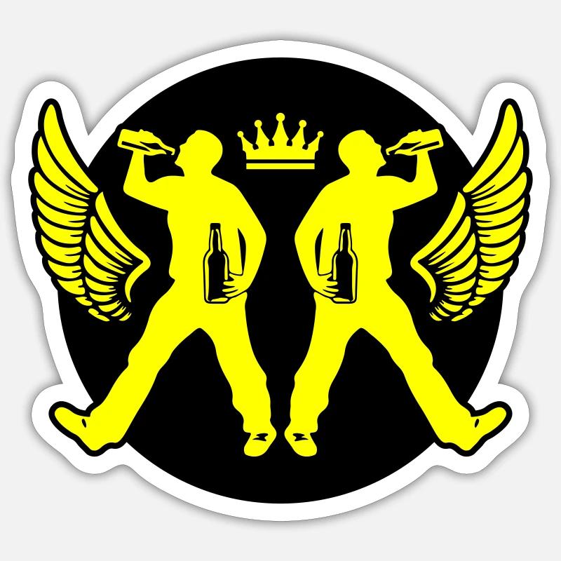 Drinking Beer Silhouette Sticker size S (10 x 10 cm)