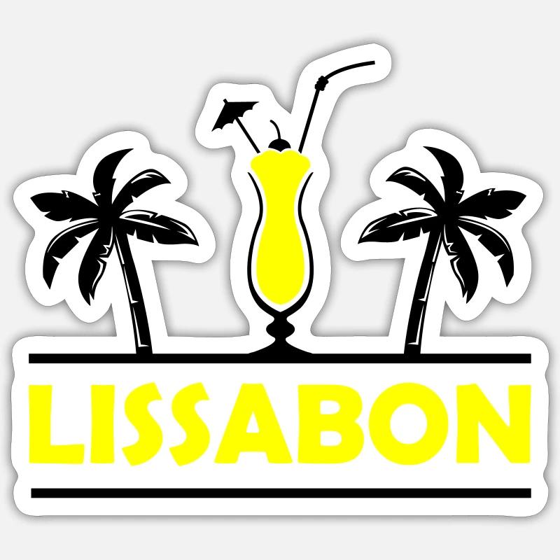 Lisbonne - Sticker taille S (10 x 10 cm) - blanc mat