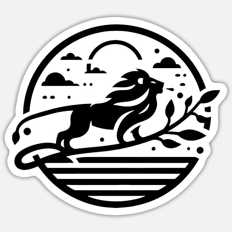 löwe 1 - Sticker Größe S (10 x 10 cm) - Mattweiß