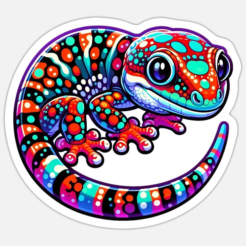 Gecko - Sticker taille S (10 x 10 cm) - blanc mat