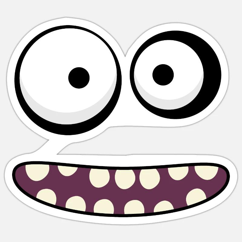 Visage de monstre Sticker taille S (10 x 10 cm)