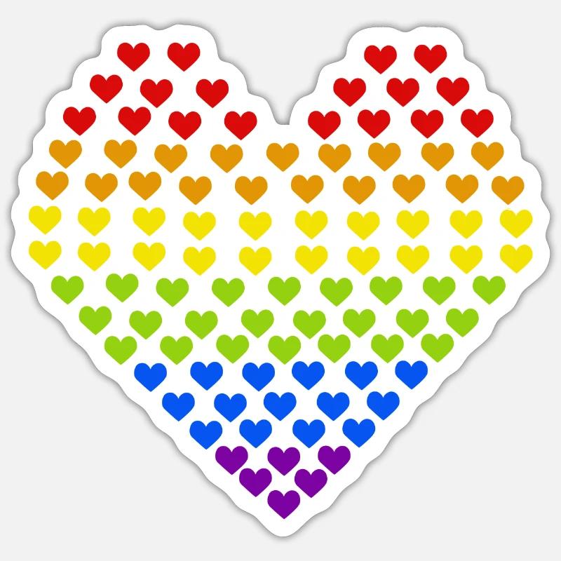 Pride rainbow heart - tiny hearts Sticker size S (10 x 10 cm)