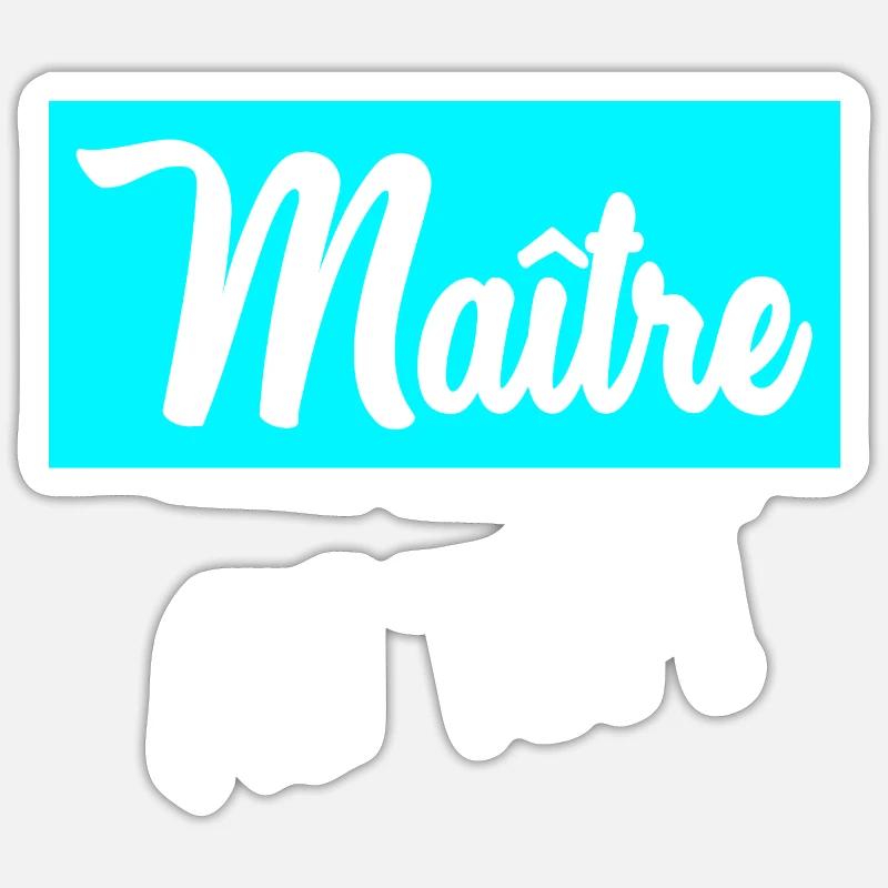 MAÎTRE. MAITRE - Sticker taille S (10 x 10 cm) - blanc mat
