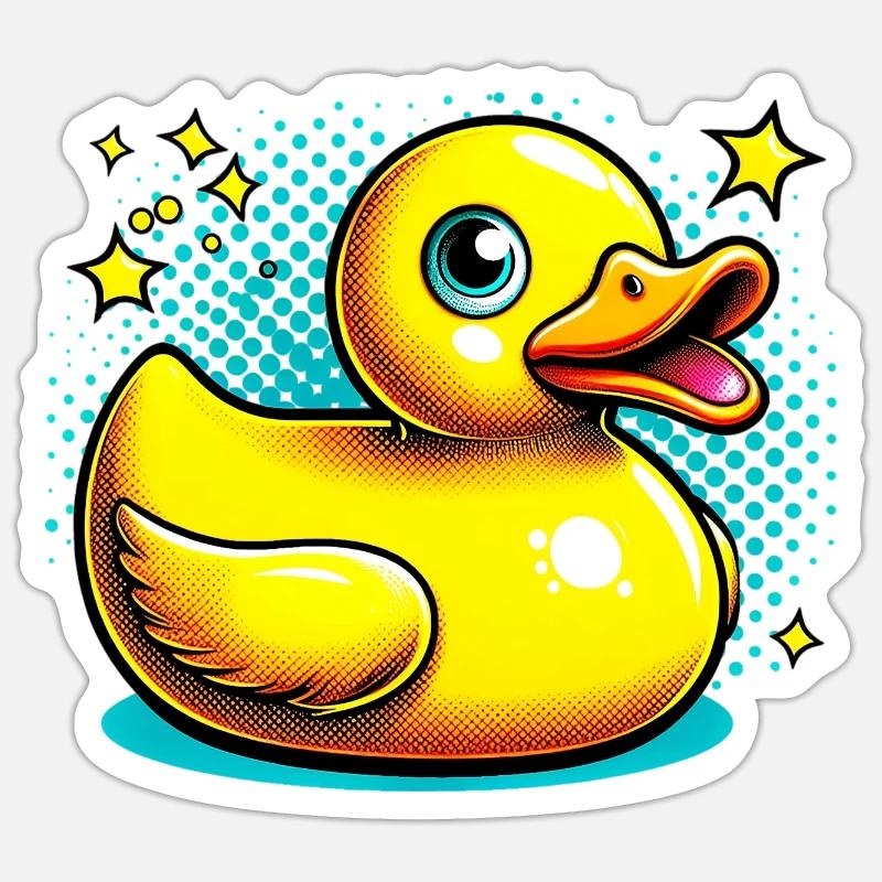 Caneton Canard Canard - Sticker taille S (10 x 10 cm) - blanc mat
