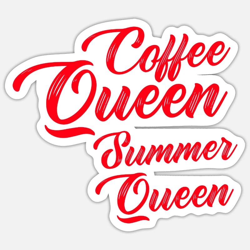 Coffee Queen Summer Queen - Sticker size S (10 x 10 cm) - white matte
