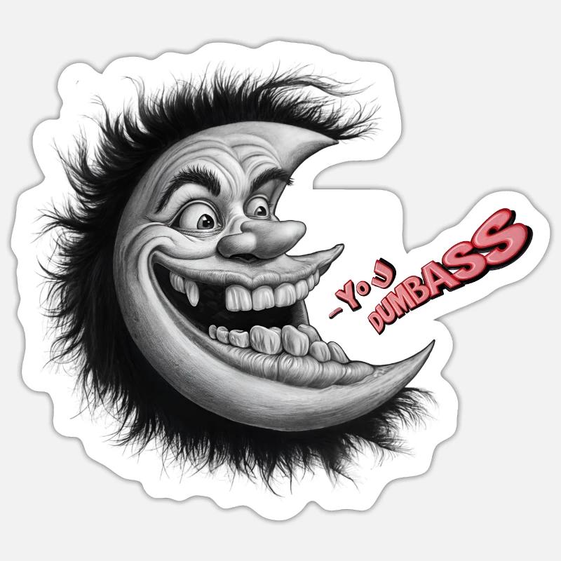 Mond-Unfug: DU DUMMKOPF - Sticker Größe S (10 x 10 cm) - Mattweiß