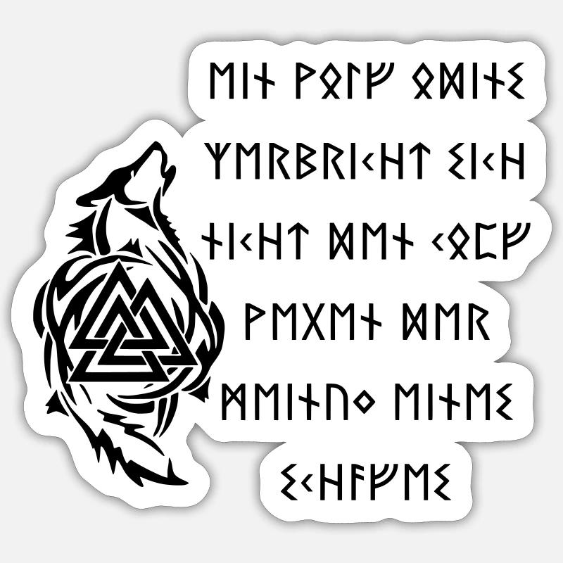 Ein Wolf Odins Sticker Größe S (10 x 10 cm)