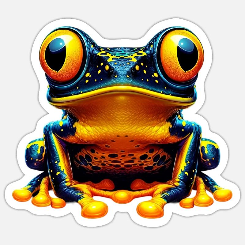 Frosch - Sticker Größe S (10 x 10 cm) - Mattweiß