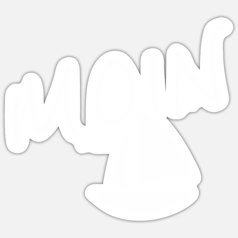 Moin with sailing ship - Sticker size S (10 x 10 cm) - white matte
