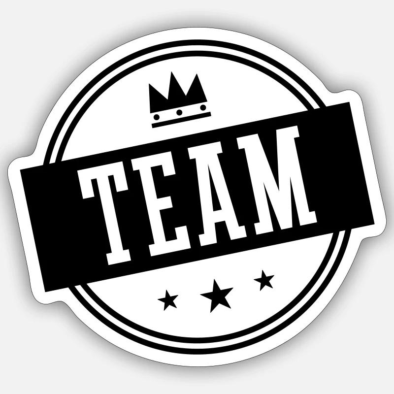Team Kreis - Sticker Größe S (10 x 10 cm) - Mattweiß