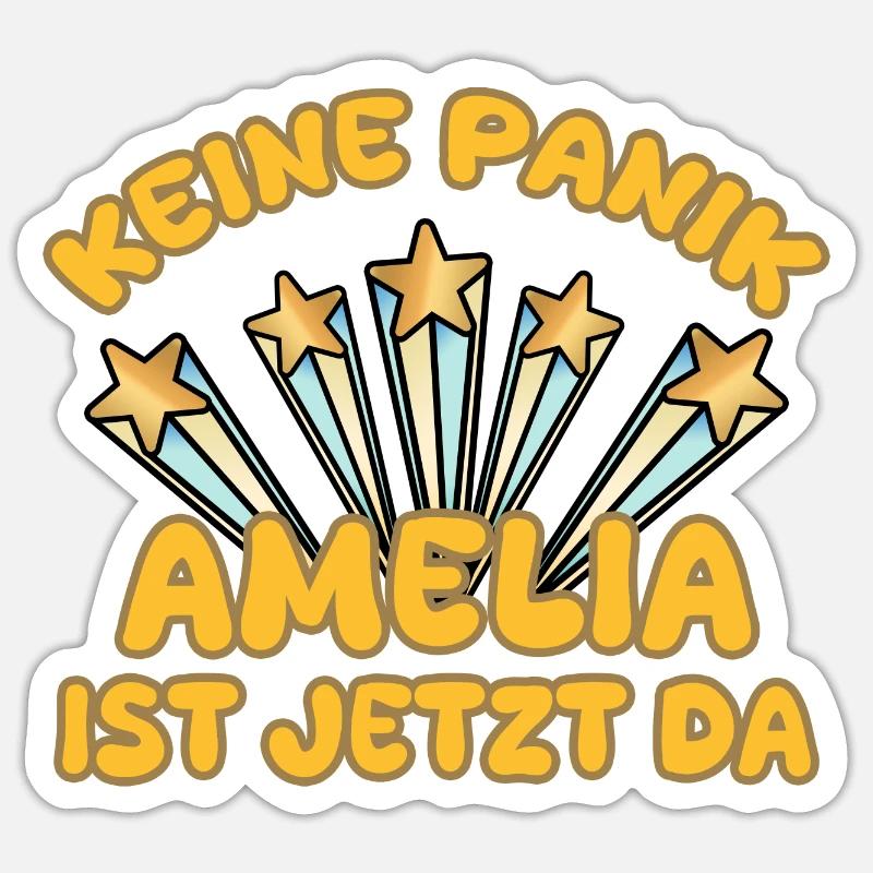 Prénom Amelia - Sticker taille S (10 x 10 cm) - blanc mat