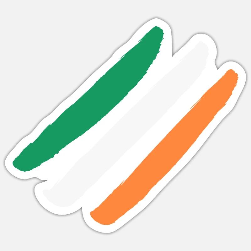 Irlande / Drapeau de l’Irlande - Diagonal - Élégant Sticker taille S (10 x 10 cm)