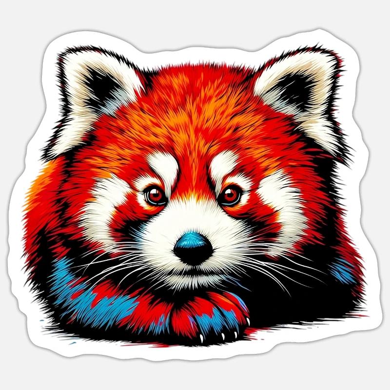 Red panda - Sticker size S (10 x 10 cm) - white matte
