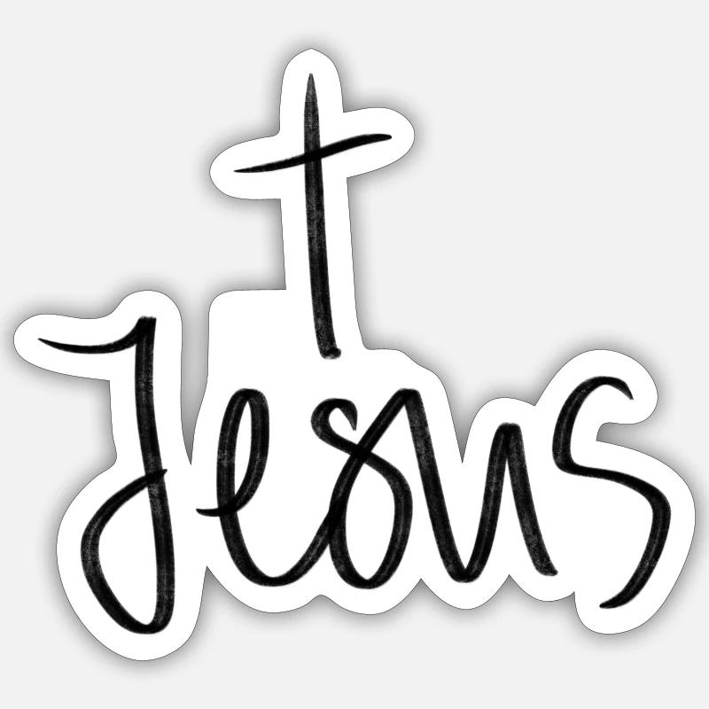 Jésus - Sticker taille S (10 x 10 cm) - blanc mat