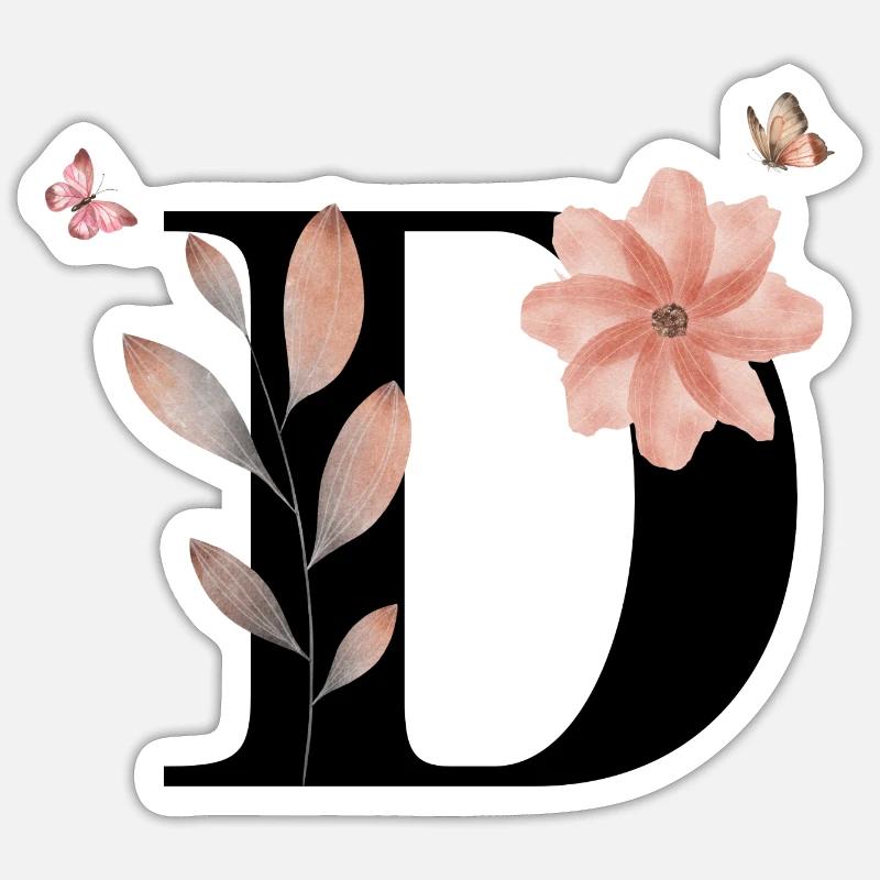 Wildblume Aquarell Brief - Sticker Größe S (10 x 10 cm) - Mattweiß