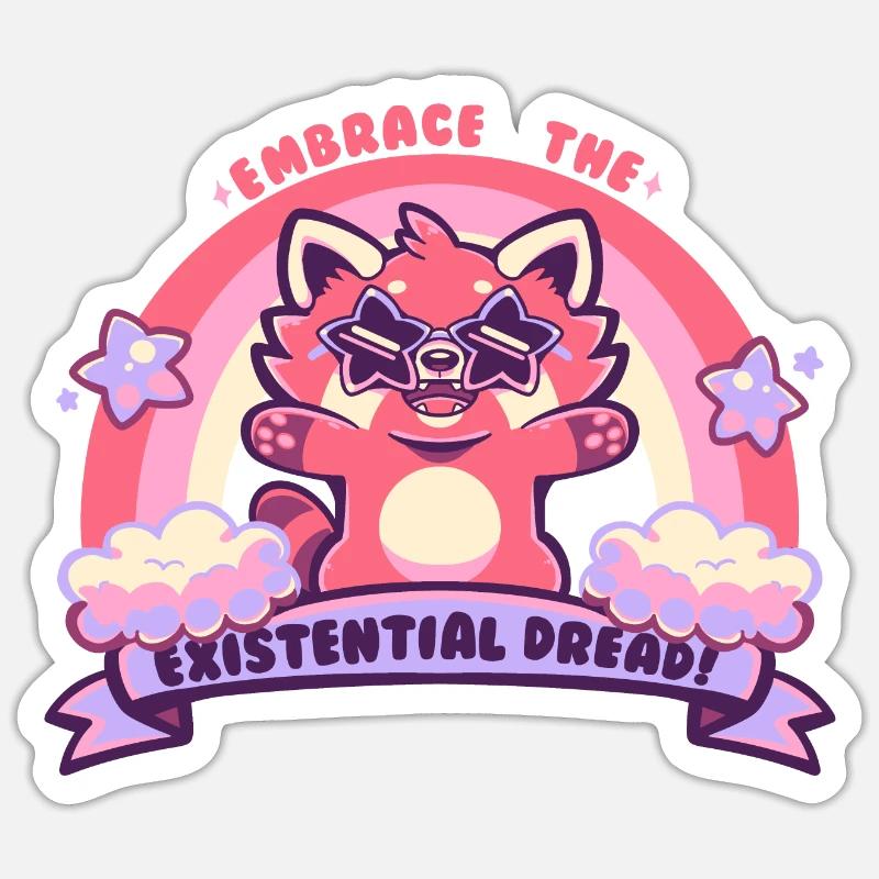 Embrasser la peur existentielle - Sticker taille S (10 x 10 cm) - blanc mat
