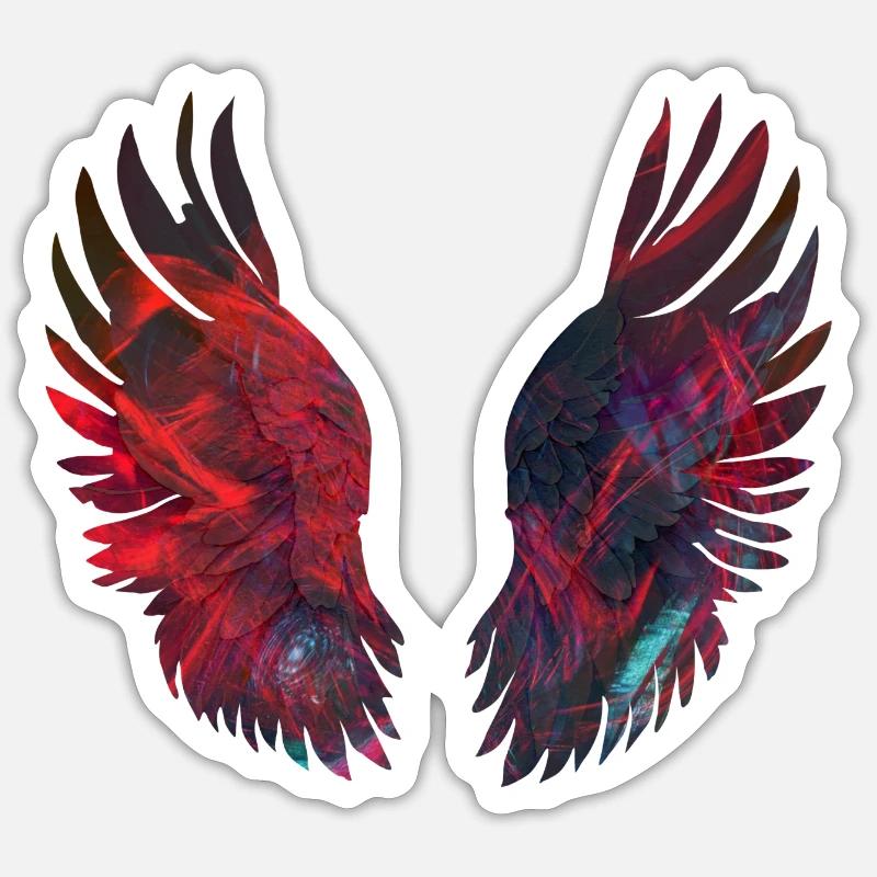 Ailes de Feu Luminescentes - Sticker taille S (10 x 10 cm) - blanc mat