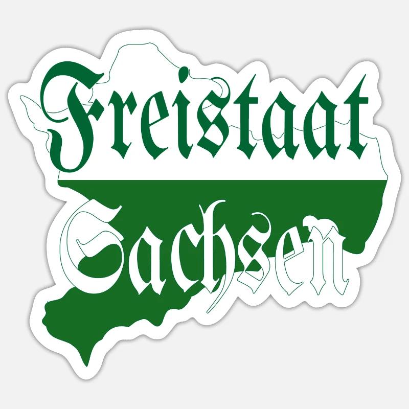 État libre de Saxe vert blanc Sticker taille S (10 x 10 cm)