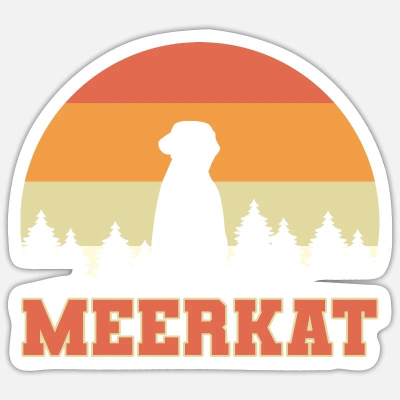 Suricate - Sticker taille S (10 x 10 cm) - blanc mat