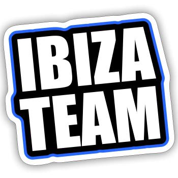 Ibiza Team Reisen Urlaub - Sticker Größe S (10 x 10 cm) - Mattweiß - Vorne