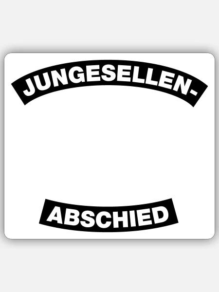 Junggesellenabschied Rahmen (JGA MC-Rocker-Design) - Sticker Größe S (10 x 10 cm) - Mattweiß