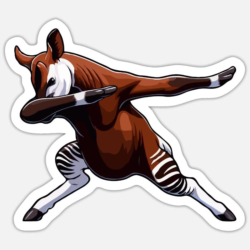 Okapi Tier Niedliches Okapi Sticker Größe S (10 x 10 cm)