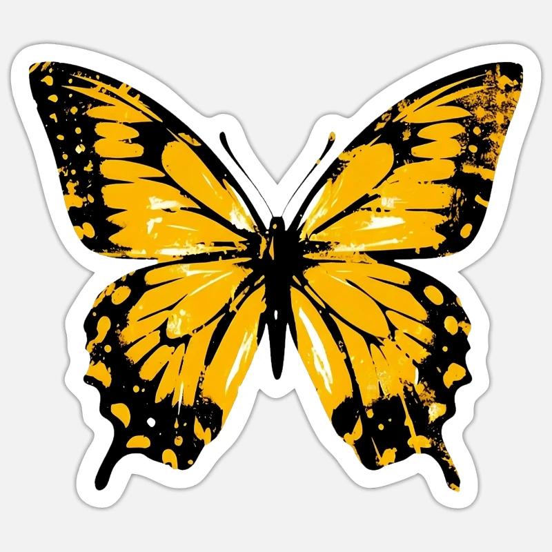 Papillon - Sticker taille S (10 x 10 cm) - blanc mat