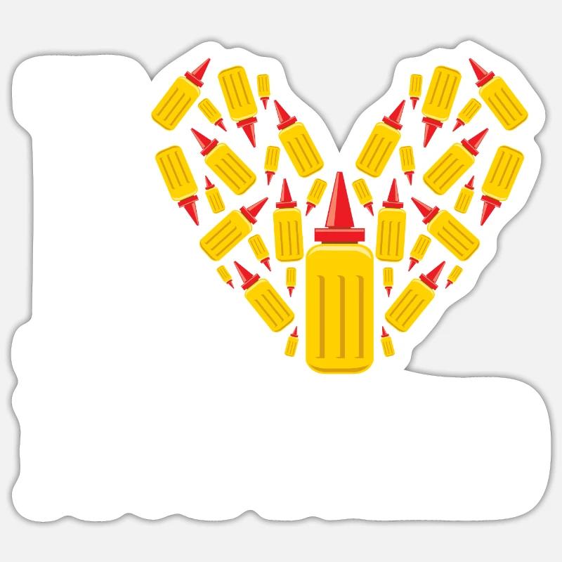 Senf Mustard - Sticker size S (10 x 10 cm) - white matte