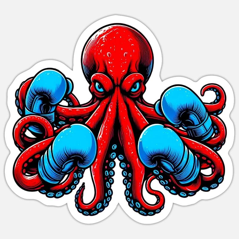 Krake - Sticker Größe S (10 x 10 cm) - Mattweiß
