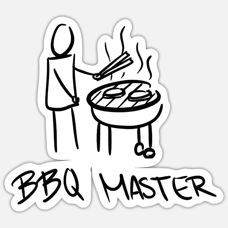 BBQ Master - Sticker size S (10 x 10 cm) - white matte