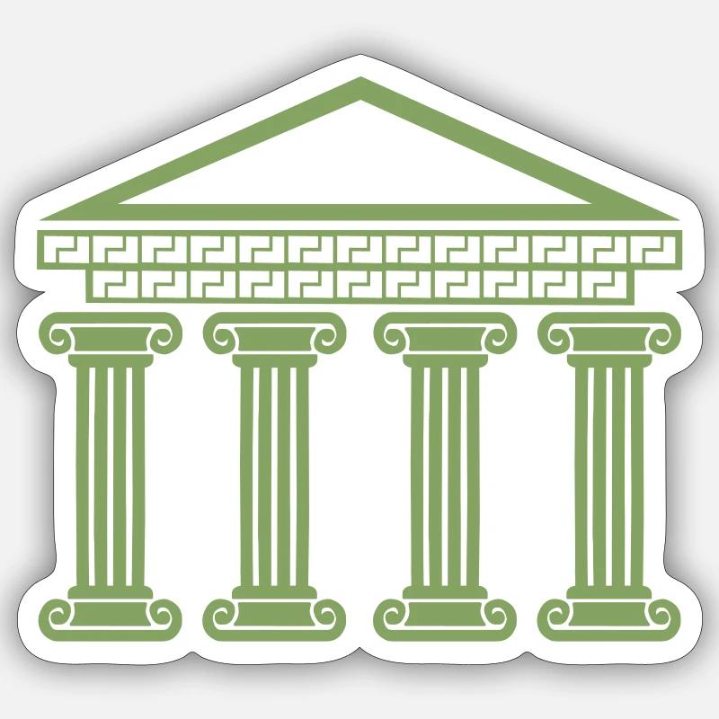 Greek Ancient Building - Sticker size S (10 x 10 cm) - white matte