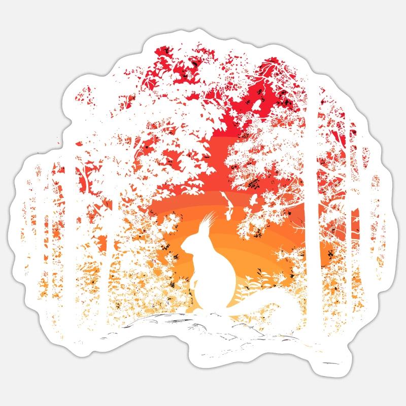 Eichhörnchen Wald Baumhörnchen Hörnchen - Sticker Größe S (10 x 10 cm) - Mattweiß