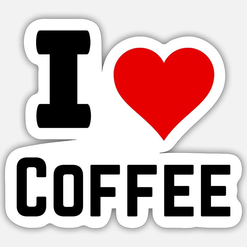 Ich liebe Kaffee - Sticker Größe S (10 x 10 cm) - Mattweiß