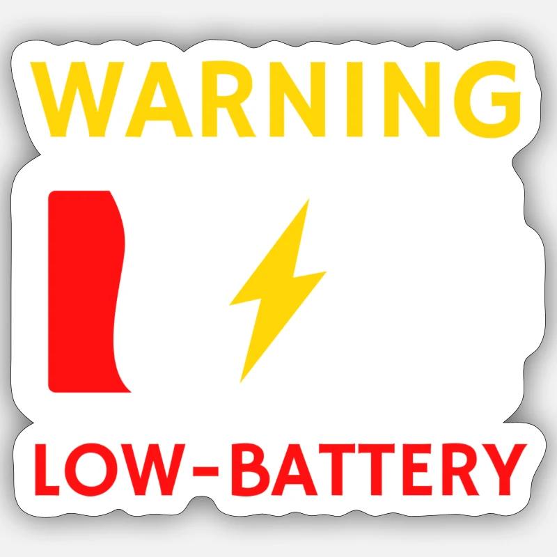 Warning Low-Battery - Sticker size S (10 x 10 cm) - white matte