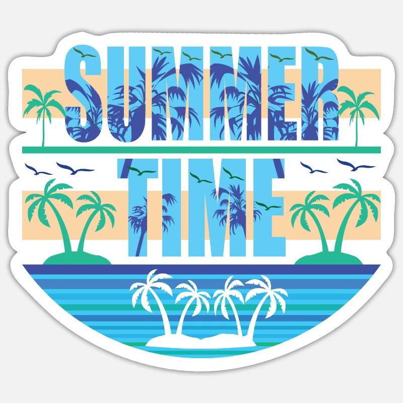 Summer Time - Sticker Größe S (10 x 10 cm) - Mattweiß