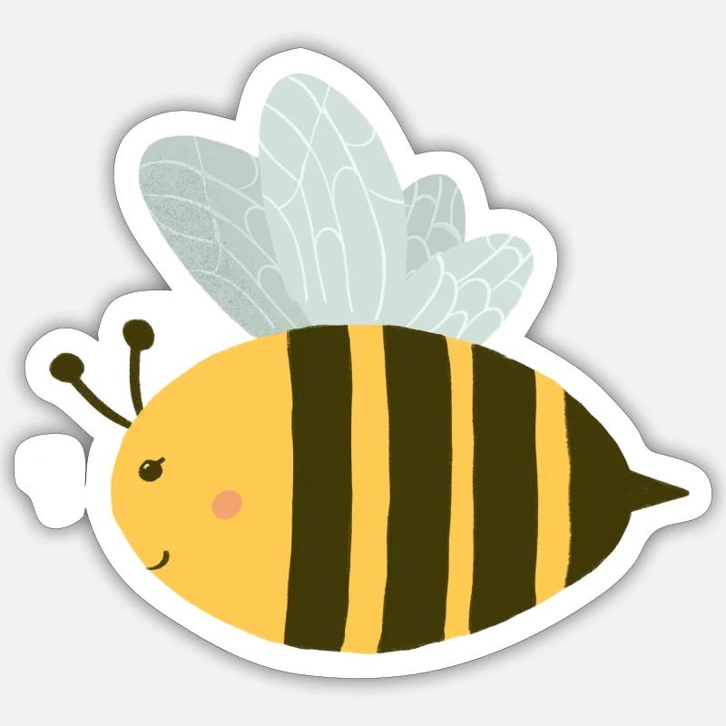 Abeille douce - Sticker taille S (10 x 10 cm) - blanc mat