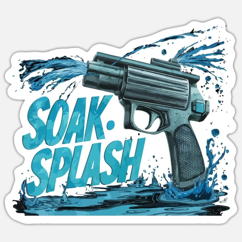 SOAK SPLASH - Sticker size S (10 x 10 cm) - white matte