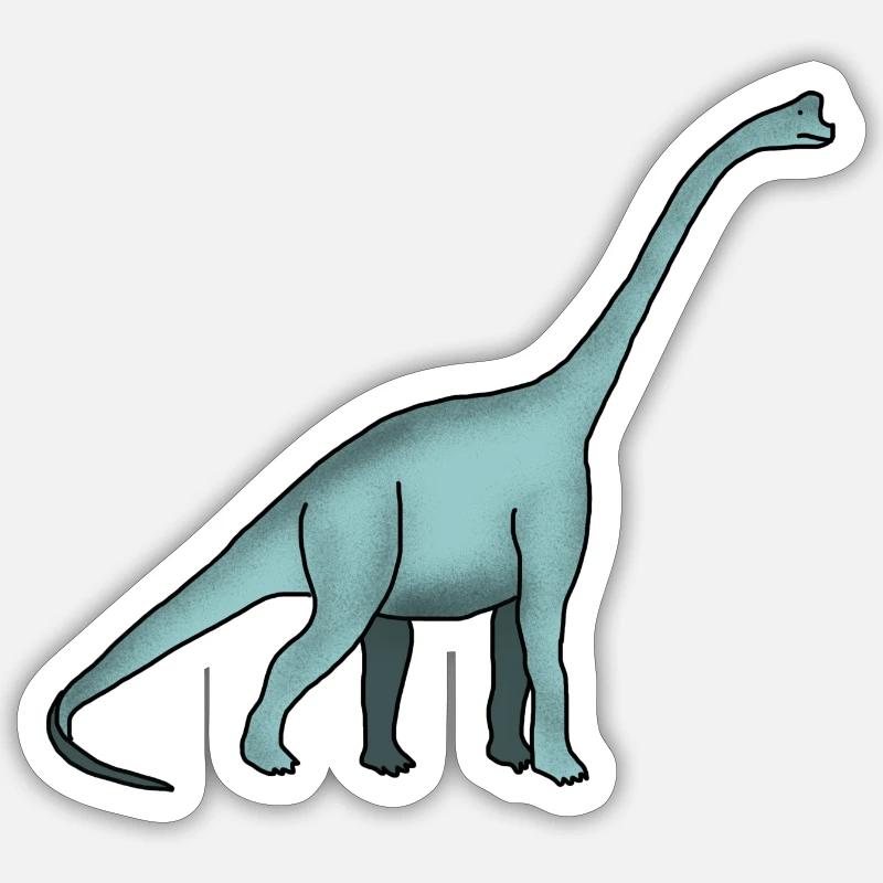 Brachiosaurus - Langhals - Sticker Größe S (10 x 10 cm) - Mattweiß