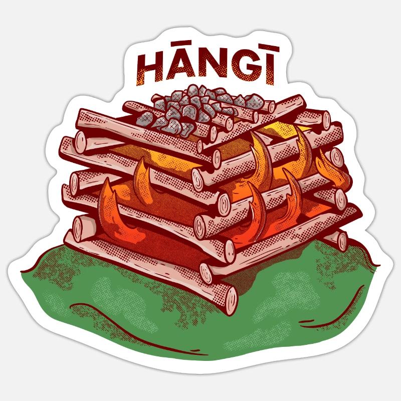 Hangi - Sticker taille S (10 x 10 cm) - blanc mat