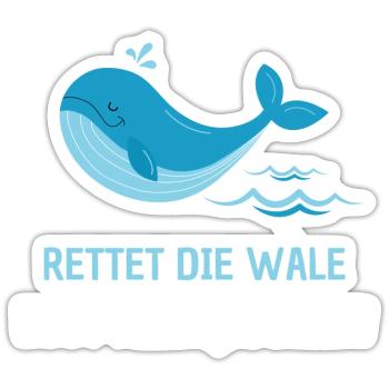 Rettet die Wale esst mehr Japaner! lustiger Spruch - Sticker Größe S (10 x 10 cm) - Mattweiß - Vorne