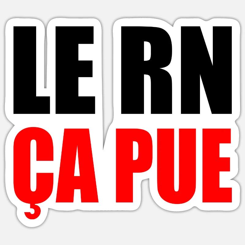 le rn ça pue - Sticker taille S (10 x 10 cm) - blanc mat