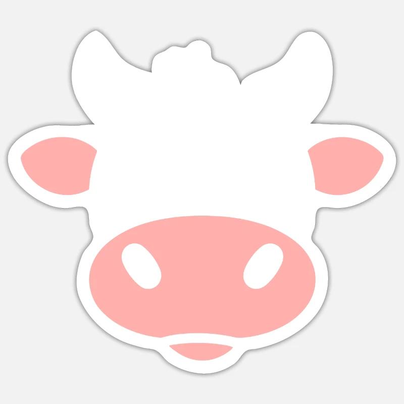 vache - Sticker taille S (10 x 10 cm) - blanc mat