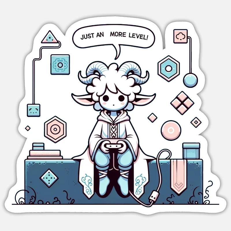 Just One More Level! - Sticker Größe S (10 x 10 cm) - Mattweiß