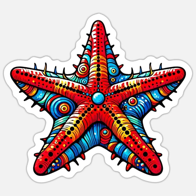Étoile de mer - Sticker taille S (10 x 10 cm) - blanc mat