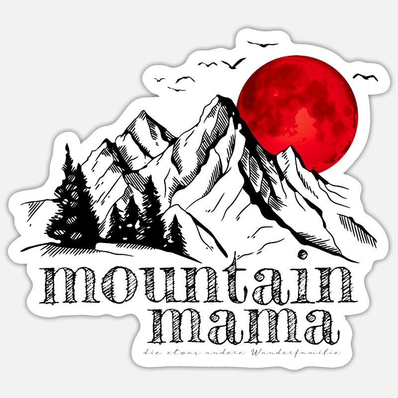 DEAW Mountain Mama - Sticker Größe S (10 x 10 cm) - Mattweiß