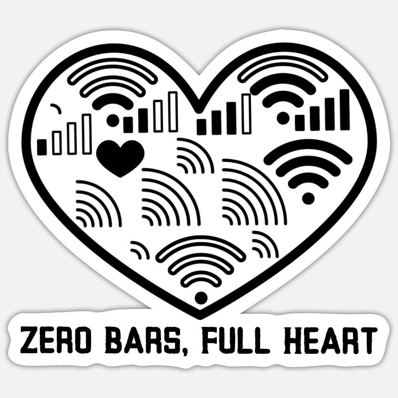 Null Balken, volles Herz - Sticker Größe S (10 x 10 cm) - Mattweiß