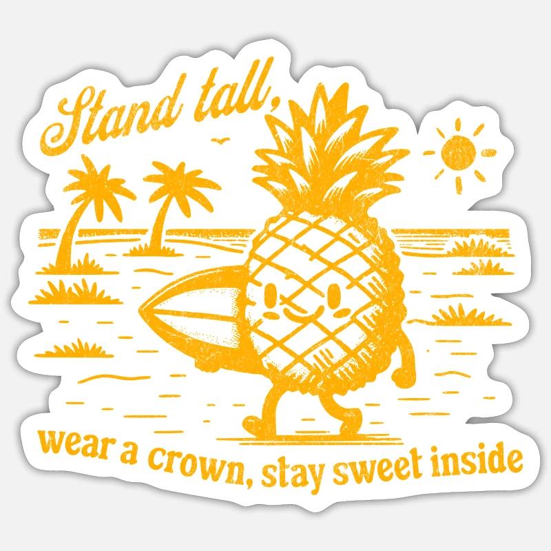 Pineapple Surfer - Sticker size S (10 x 10 cm) - white matte