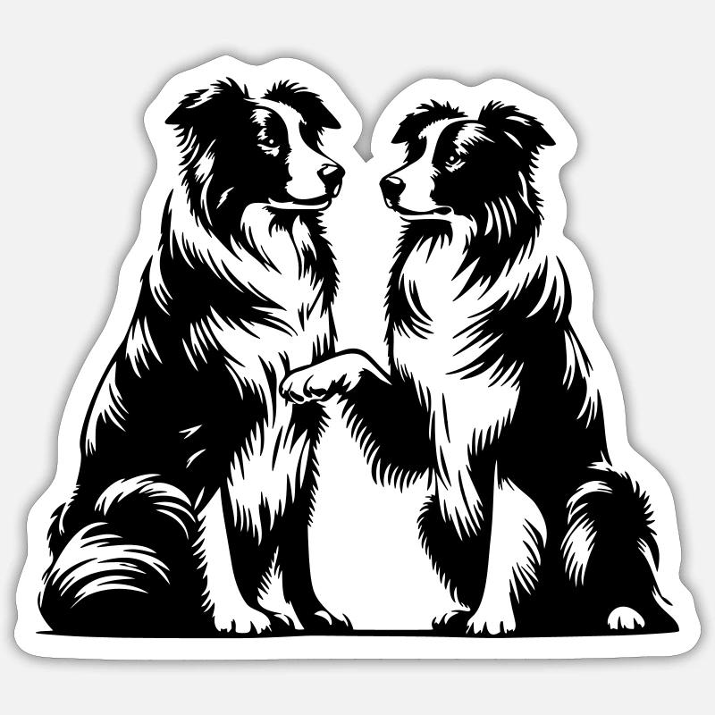 Border Collie - Sticker Größe S (10 x 10 cm) - Mattweiß