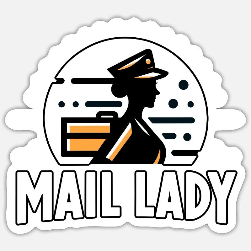 Postfrau Sticker Größe S (10 x 10 cm)
